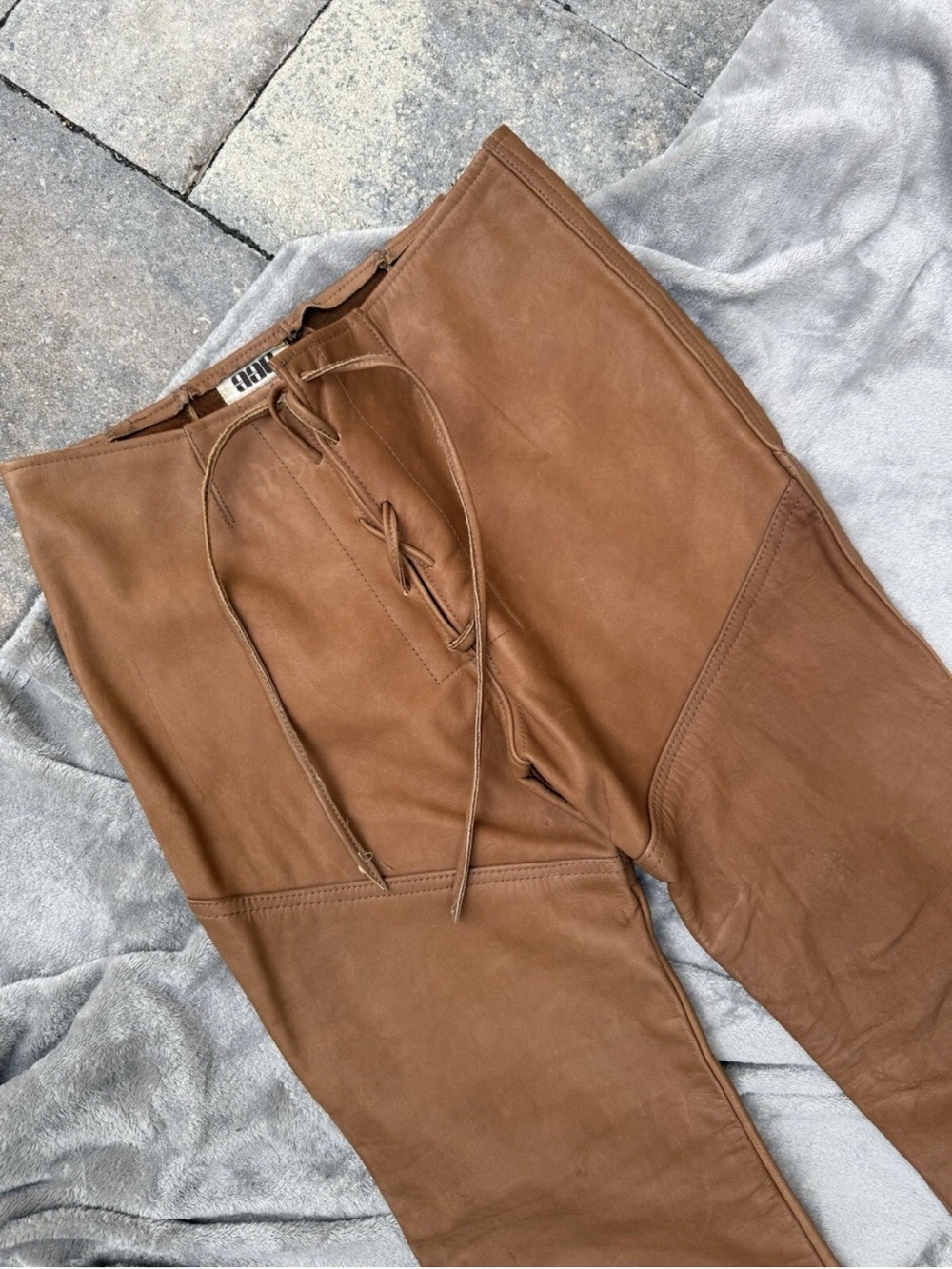 Vintage 70s AAE American Academic Environments Brown Lace Up Leather Pants